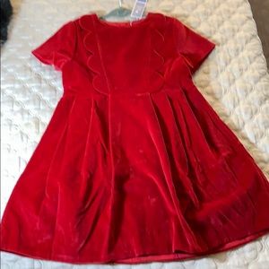 Jacadi Paris Red velvet party dress.